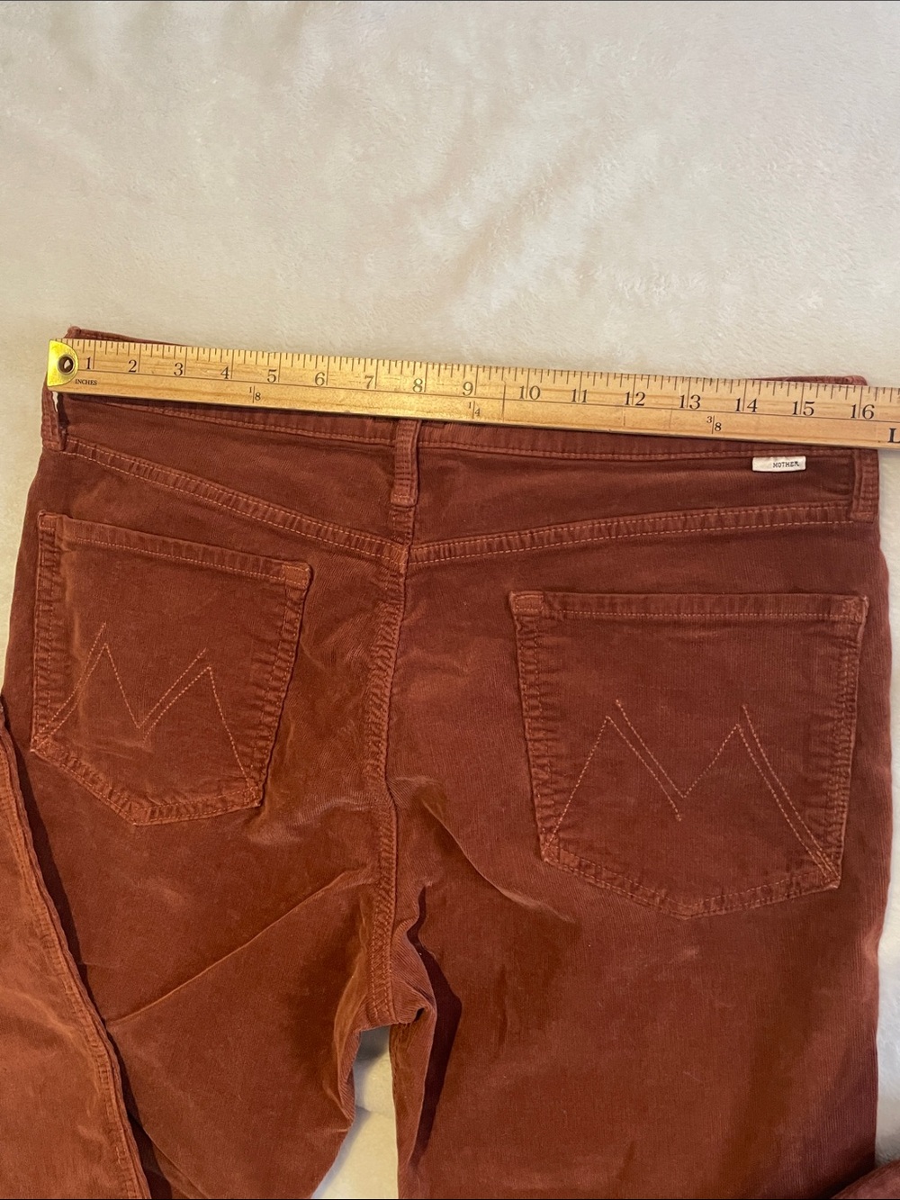 MOTHER THE TOMCAT ANKLE Corduroy Pants size: 32 burnt orange color - Picture 7 of 16
